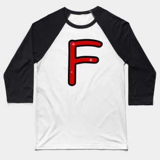 Letter F. Name with letter F. Personalized gift. Abbreviation. Abbreviation. Lettering Baseball T-Shirt